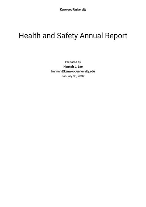 annual health and safety report template